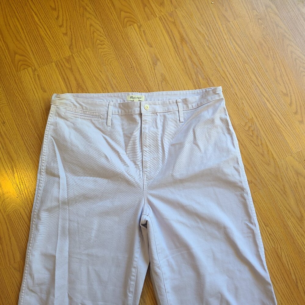 NEW NWT! MADEWELL EMMETT WIDE-LEG CROP PANTS PALE LAVENDER HIGH RISE sz 36 - Picture 3 of 6